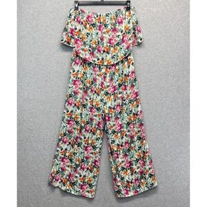Savanna Jane Life of the Party Jumpsuit Womens 1X Floral Strapless Lightweight